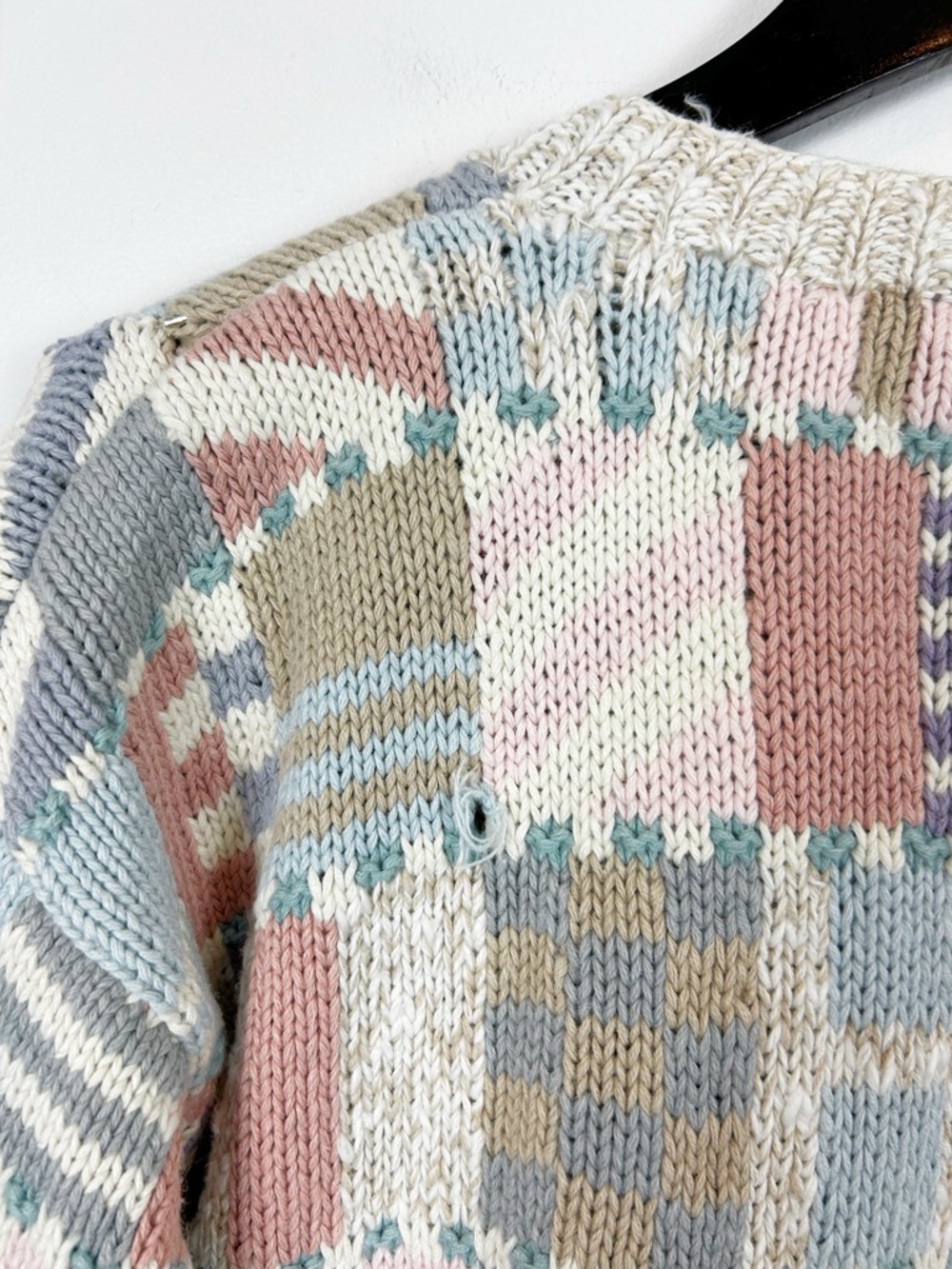 Marsh Landing VTG Patchwork Knit Button-Front Cardigan Size Small - Picture 6 of 7